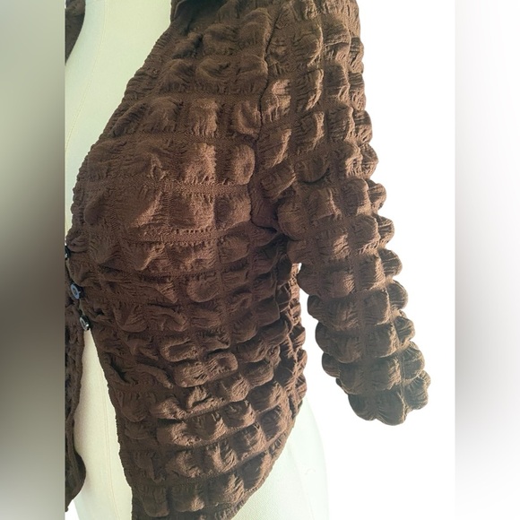 Motel Rocks Brown Textured Bubble Knit Button-Up Top – XS ✨ never worn - Picture 5 of 9